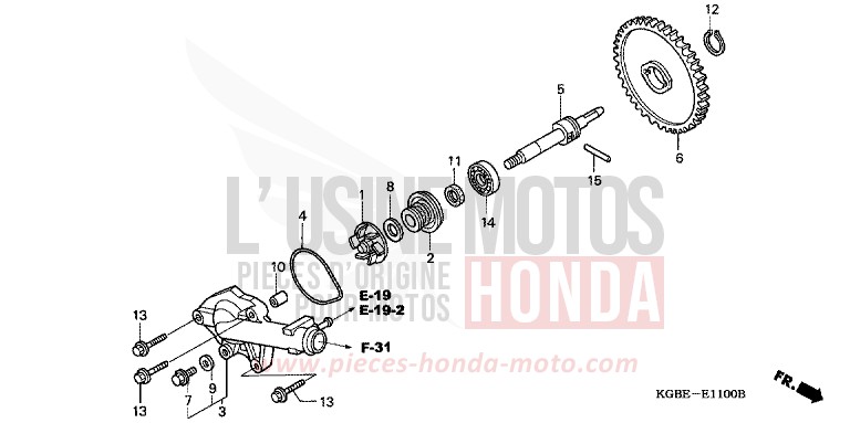 WASSERPUMPE von Shadow VT125C MYSTERY RED METALLIC (R231) von 2001